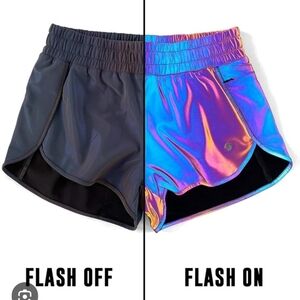 Flexliving Gym Shorts, Athletic Holographic Reflective, Size L